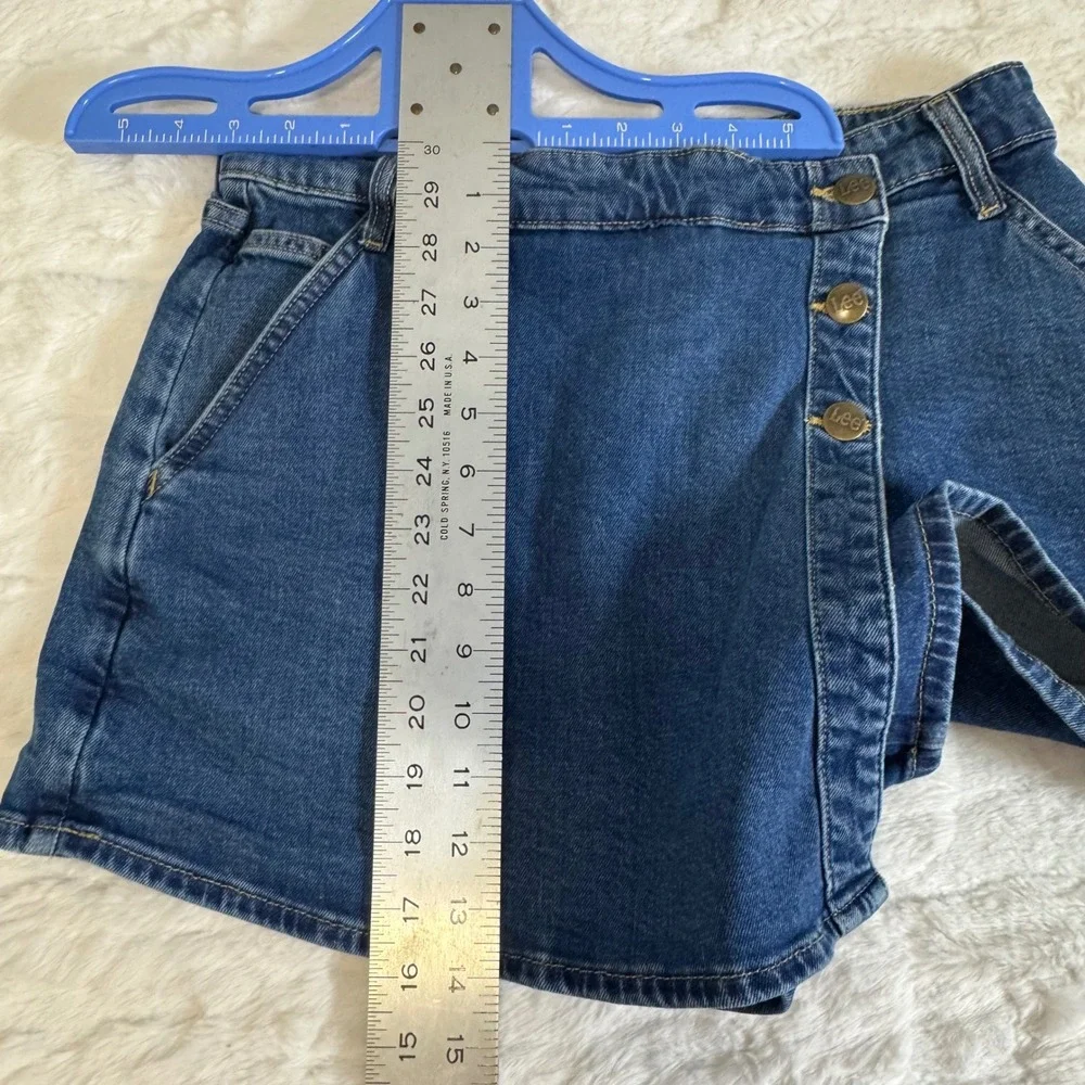 Lee Heritage Wrap Skort Womens 16 Cyclone Blue Denim Jean Stretch Y2K